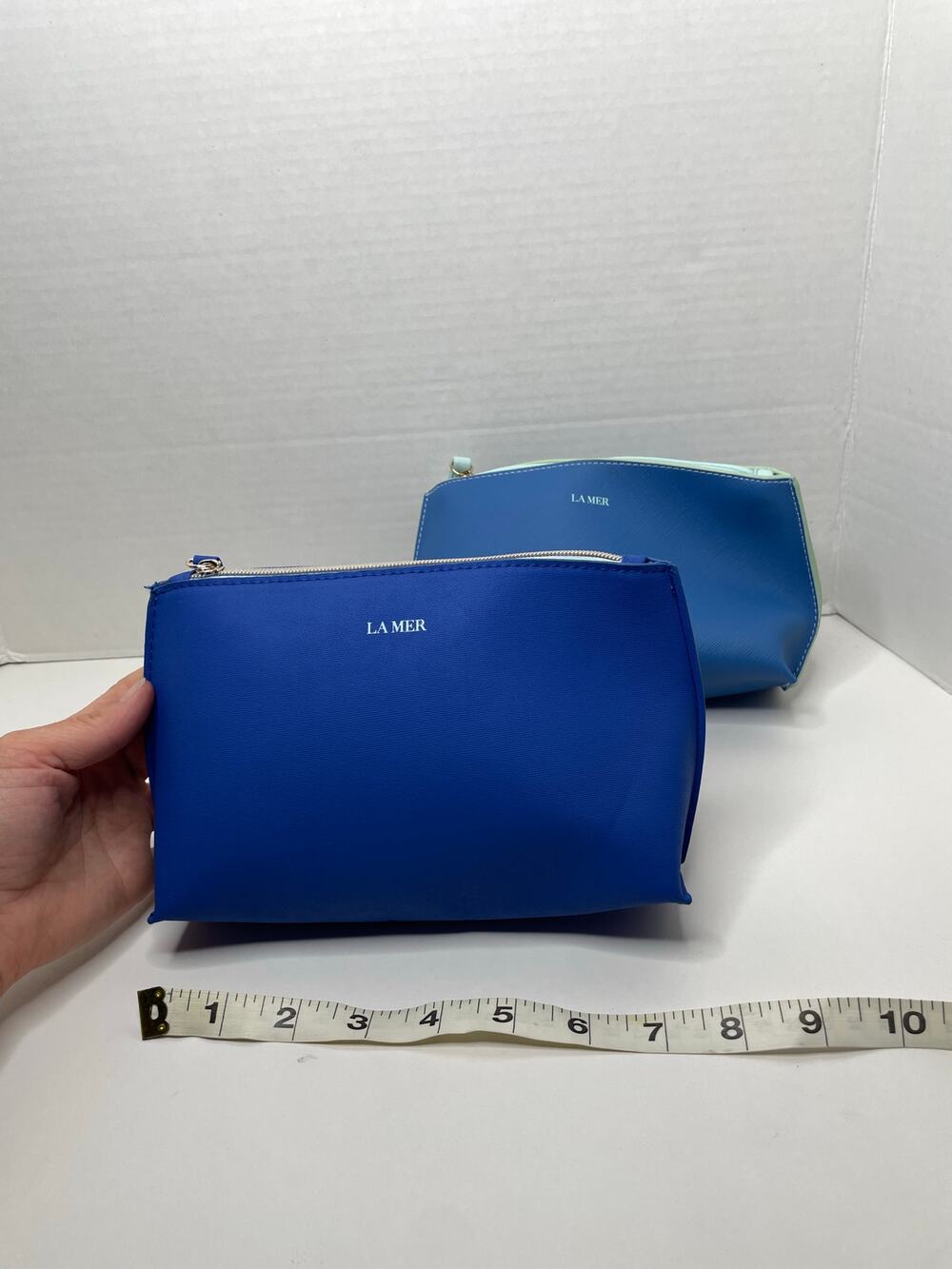 La Mer Travel Cosmetic Bag Pouch Purses (2) Blue